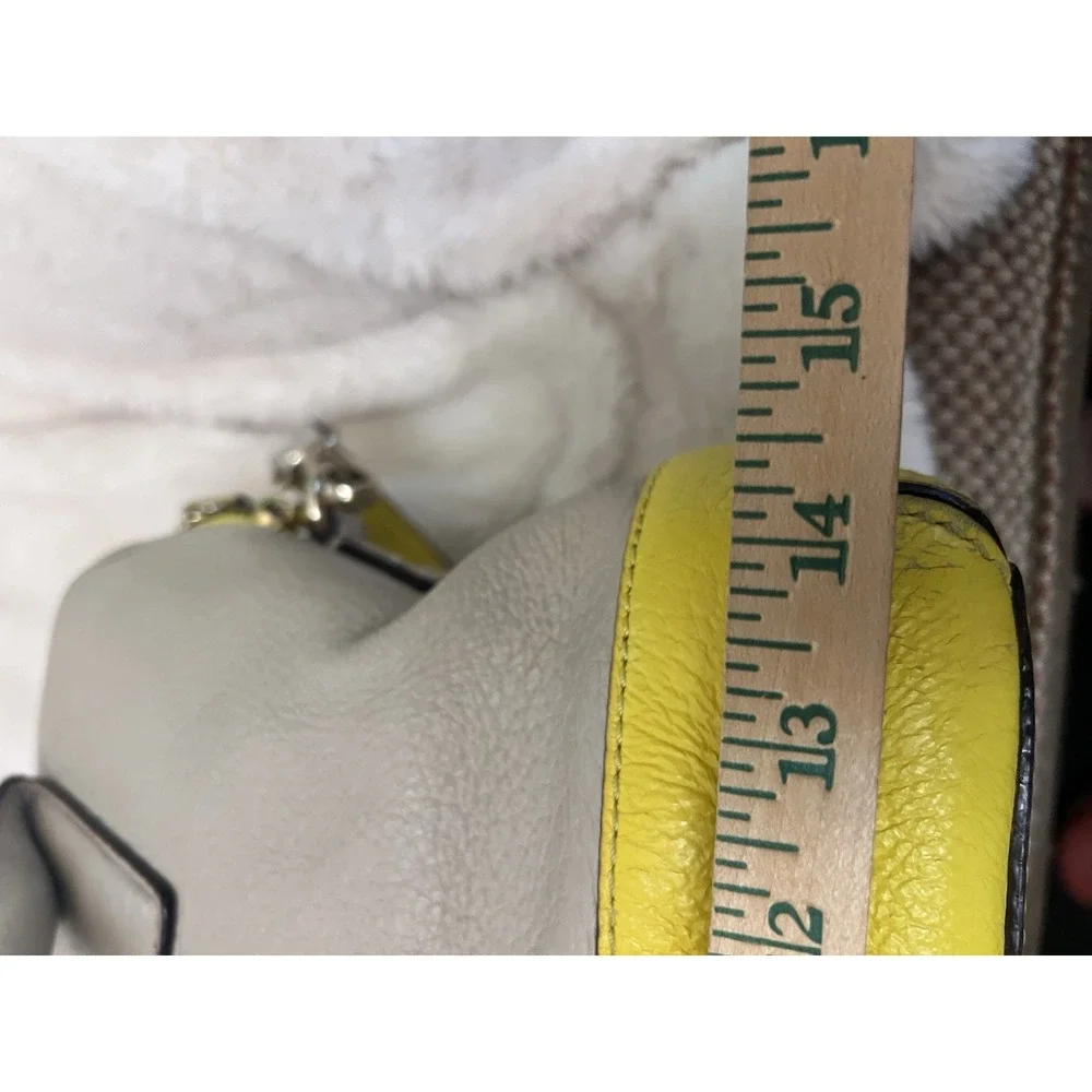 kate spade new york Colorblock Satchel Yellow Beige Striped Interior Large